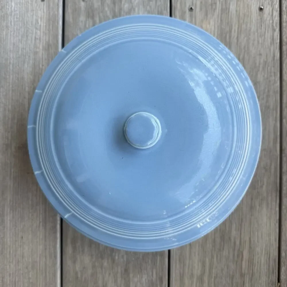 Fiesta 1 Qt Blue Round Covered Casserole Dish w/ Lid Ceramic USA